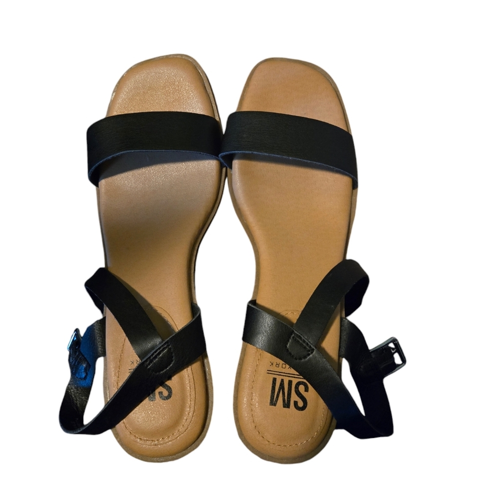 Steve Madden Womens Wedge Black Sandals New Sz 10